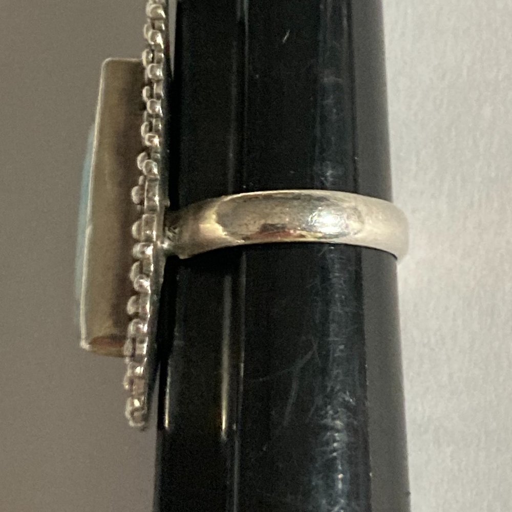 Beautiful Large Triangular Larimar Stone In Sterl… - image 5